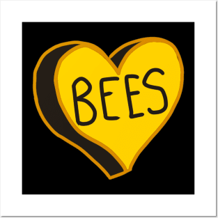 Bees Heart Posters and Art